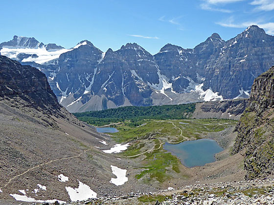 Valley of the Ten Peaks from Sentinel Pass 