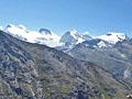 View of the Strahlhorn, Rimpfischhorn, Allalinhorn, Alphubel, Taschhorn and Dom