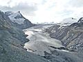 View of the Findel glacier from the top of the moraine