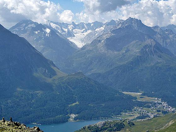 Peaks towering above the southwest side of Maloja 