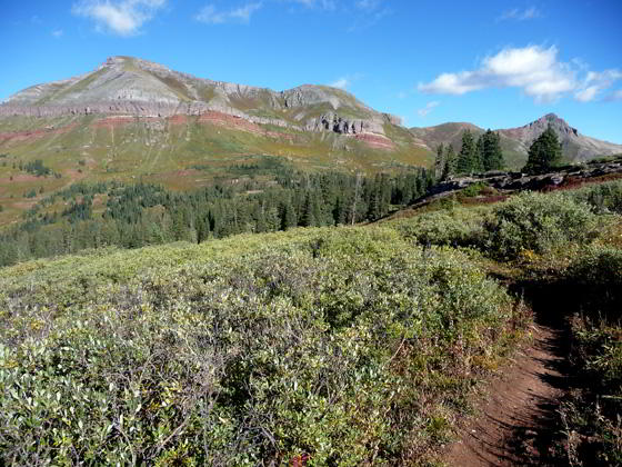 Colorful ridge at the head of North Lime Creek. 