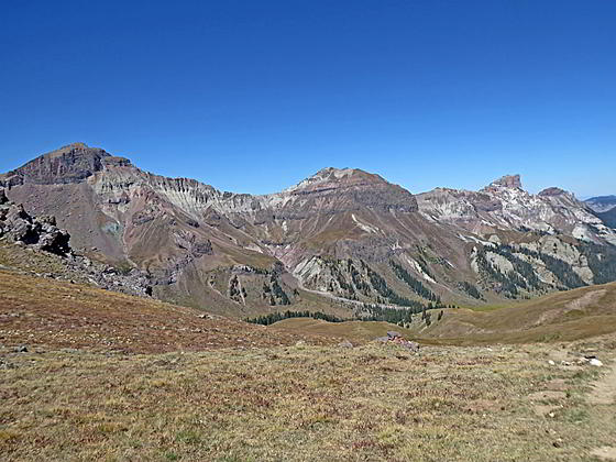 Peaks towering above the west side of the valley 