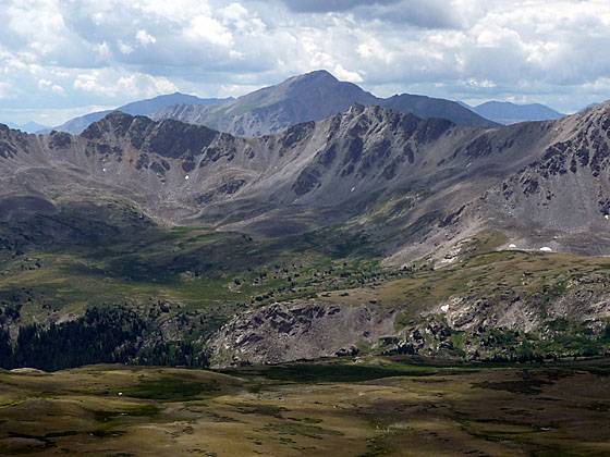 Mt. Yale and the peaks lining the northern wall of Missouri Basin 