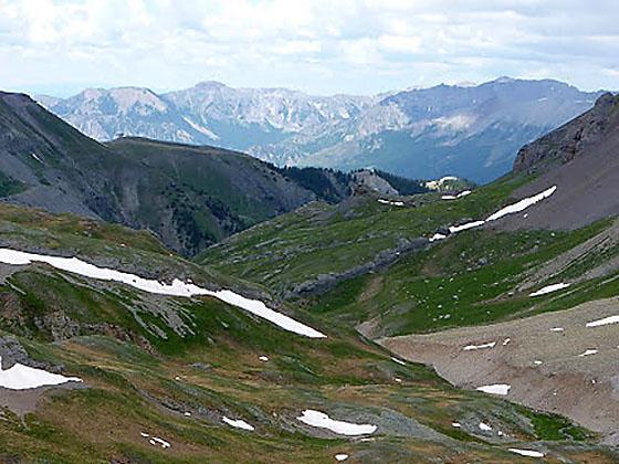 View to the northwest from near the top of the saddle