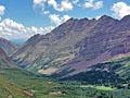 The Maroon Bells and Pyramid massif from West Maroon Pass