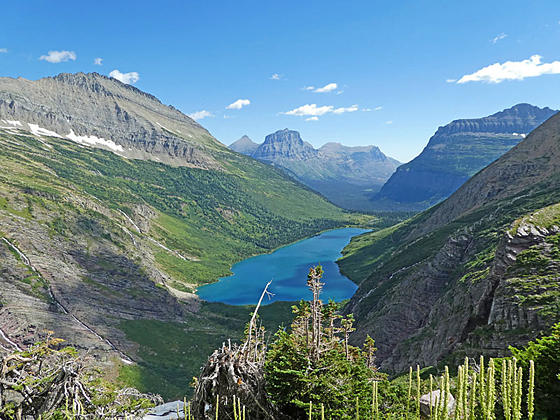 Terrific views down the length of Gunsight Lake 