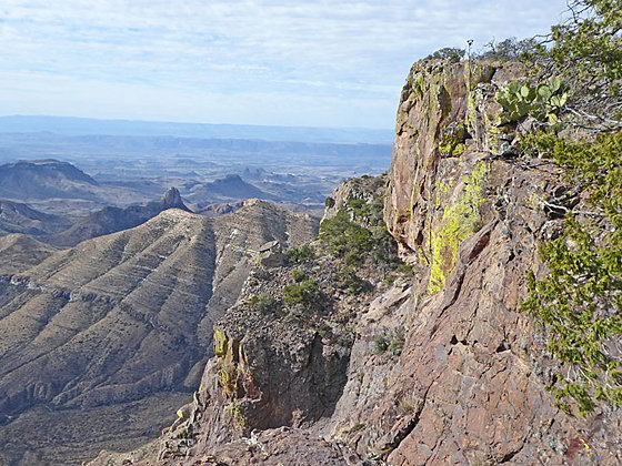 Sheer cliffs along the south rim